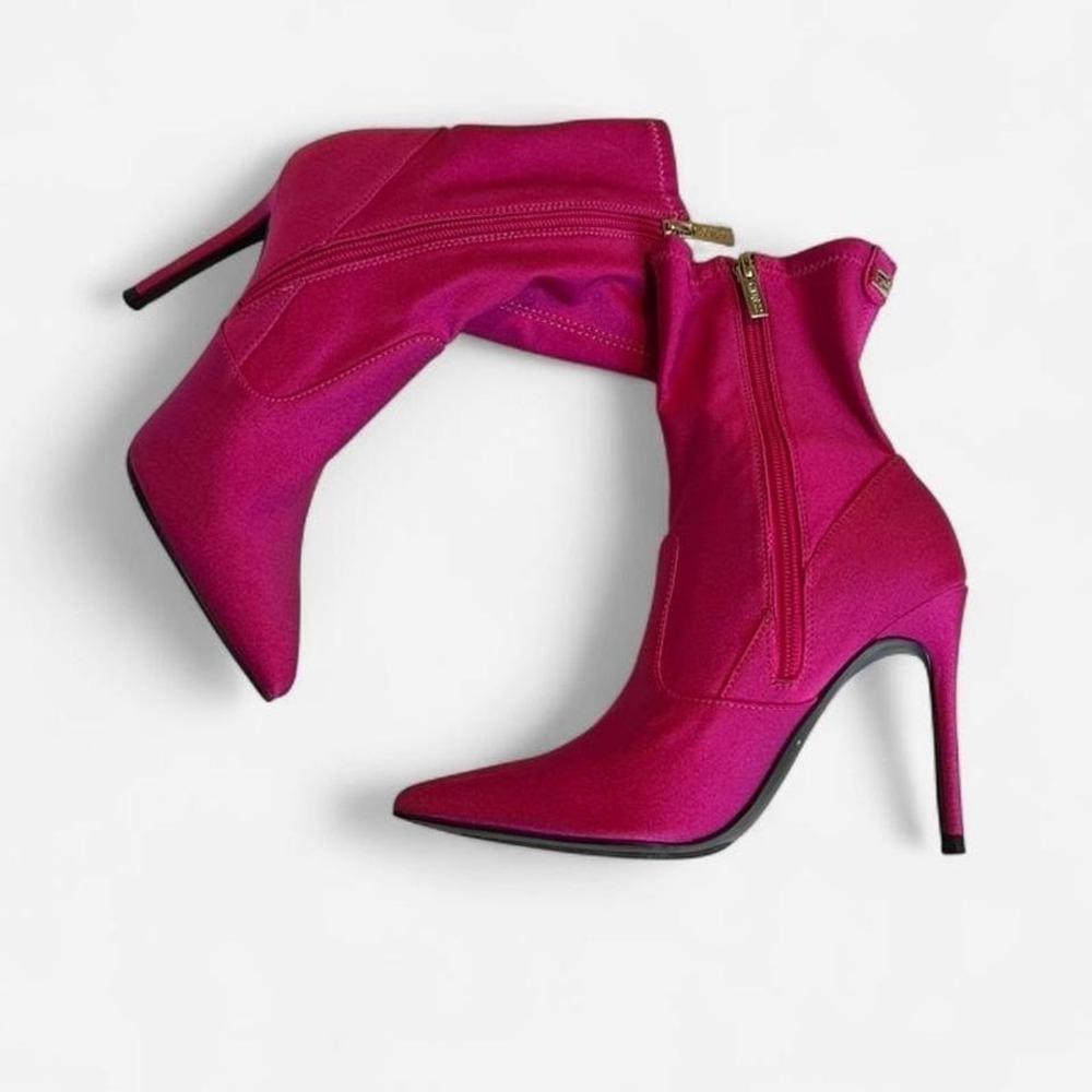 Guess Hot Pink Pointed Toe Stiletto Ankle Boots Women Size 5.5M